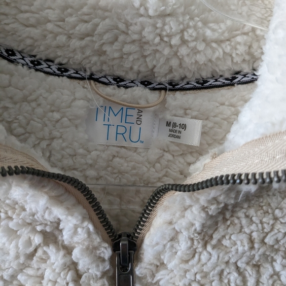 Time and Tru Off-White Sherpa Pullover - Picture 6 of 7